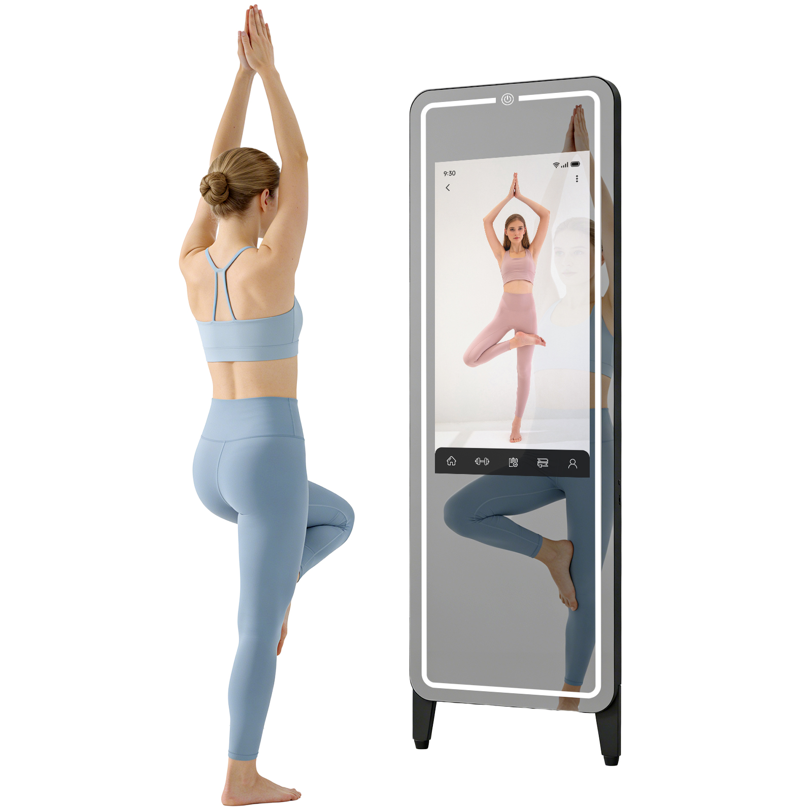 Home Gym Video - Intelligenter Fitness-Spiegel für Heimtraining | 32-Zoll-HD-Touchscreen