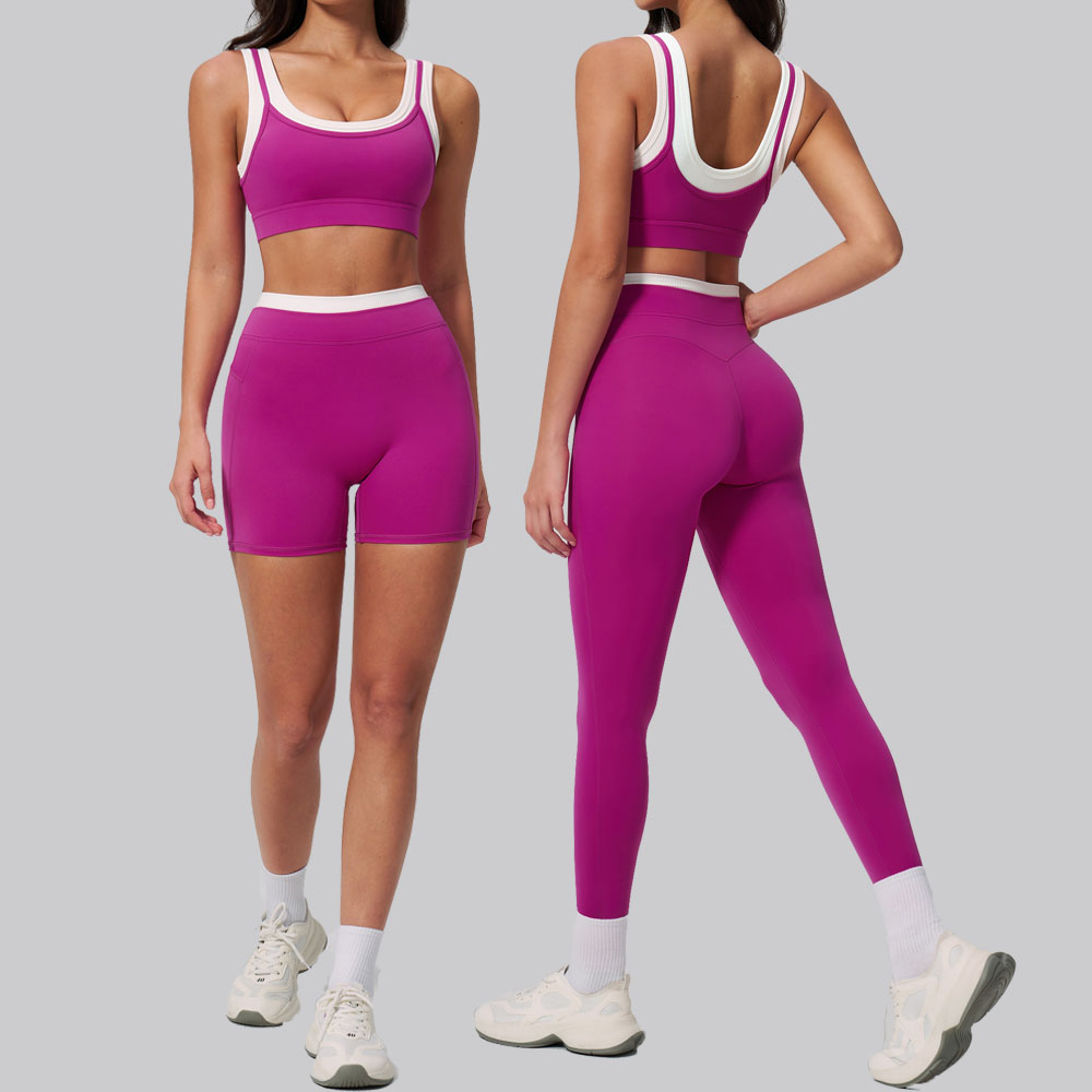 Home Gym With Leg Press - 2-teiliger Damen-Trainingsanzug, Yoga-Set, Sportbekleidung, Push-Up-Workout, Laufkleidung,