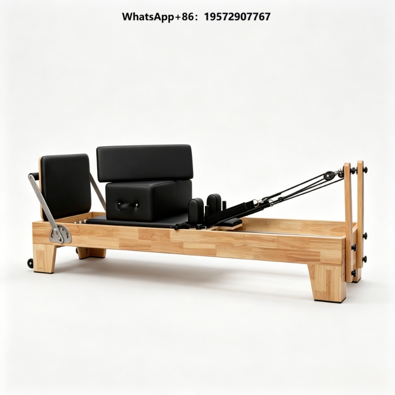 Home Gym Pilates - Langlebiges Pilates-Reformer-Bett mit Eichenholzrahmen, Verstellbares Fitnessgerät