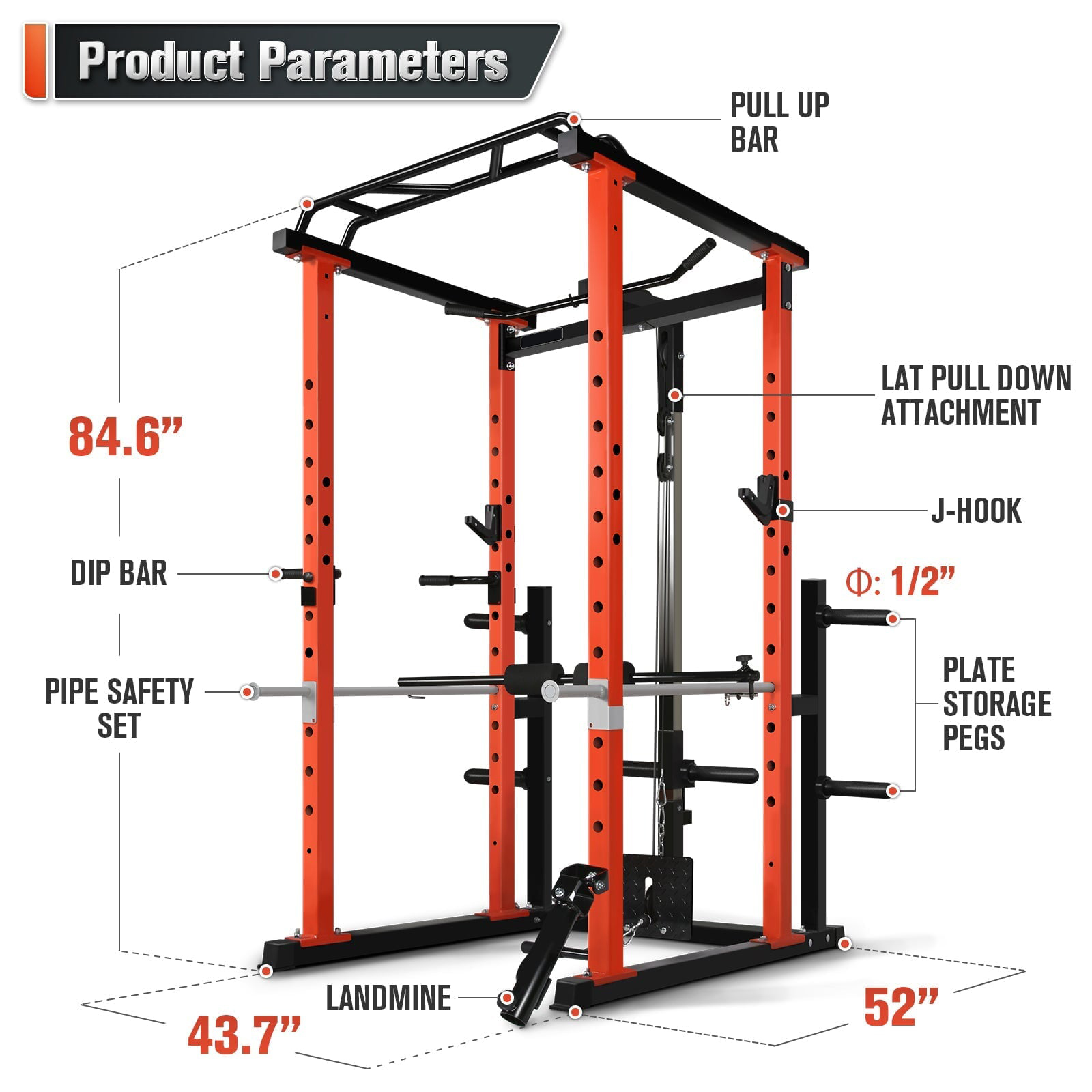 Home Gym System - Kommerzieller Multifunktions-Kraftkäfig für Zuhause mit Pulldown-System,