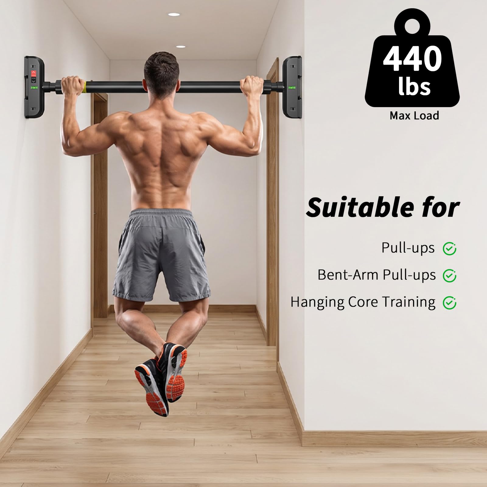 Suspension Trainer Door - Klimmzugstange für Türrahmen, Türrahmen-Klimmzugstange ohne Schrauben,