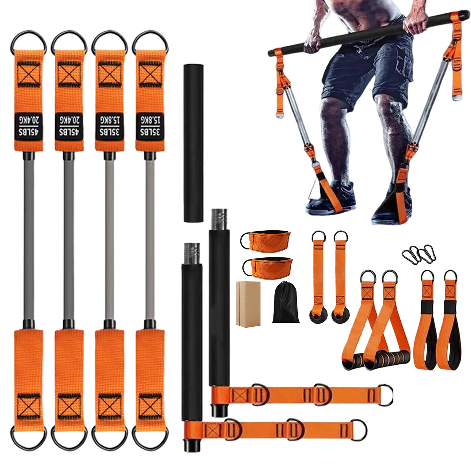 Home Gym Kit For Men - Tragbares Pilates-Bar-Set, Trainingsgerät für Fitnessstudio, Kniebeugen,
