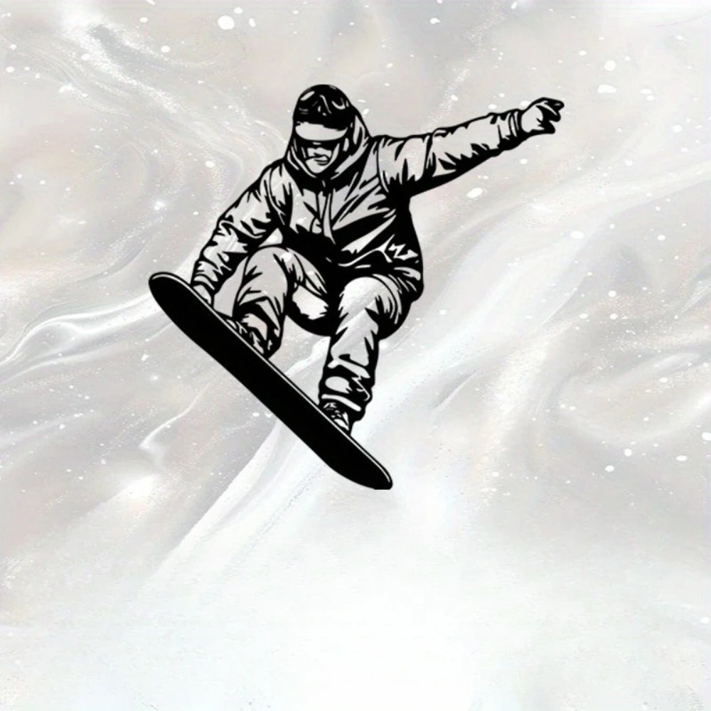 Home Gym Outdoor Ideas - Marken-Metallwandkunst Snowboard-Eisenskulptur, Moderne Sportdekoration für Wohnzimmer,