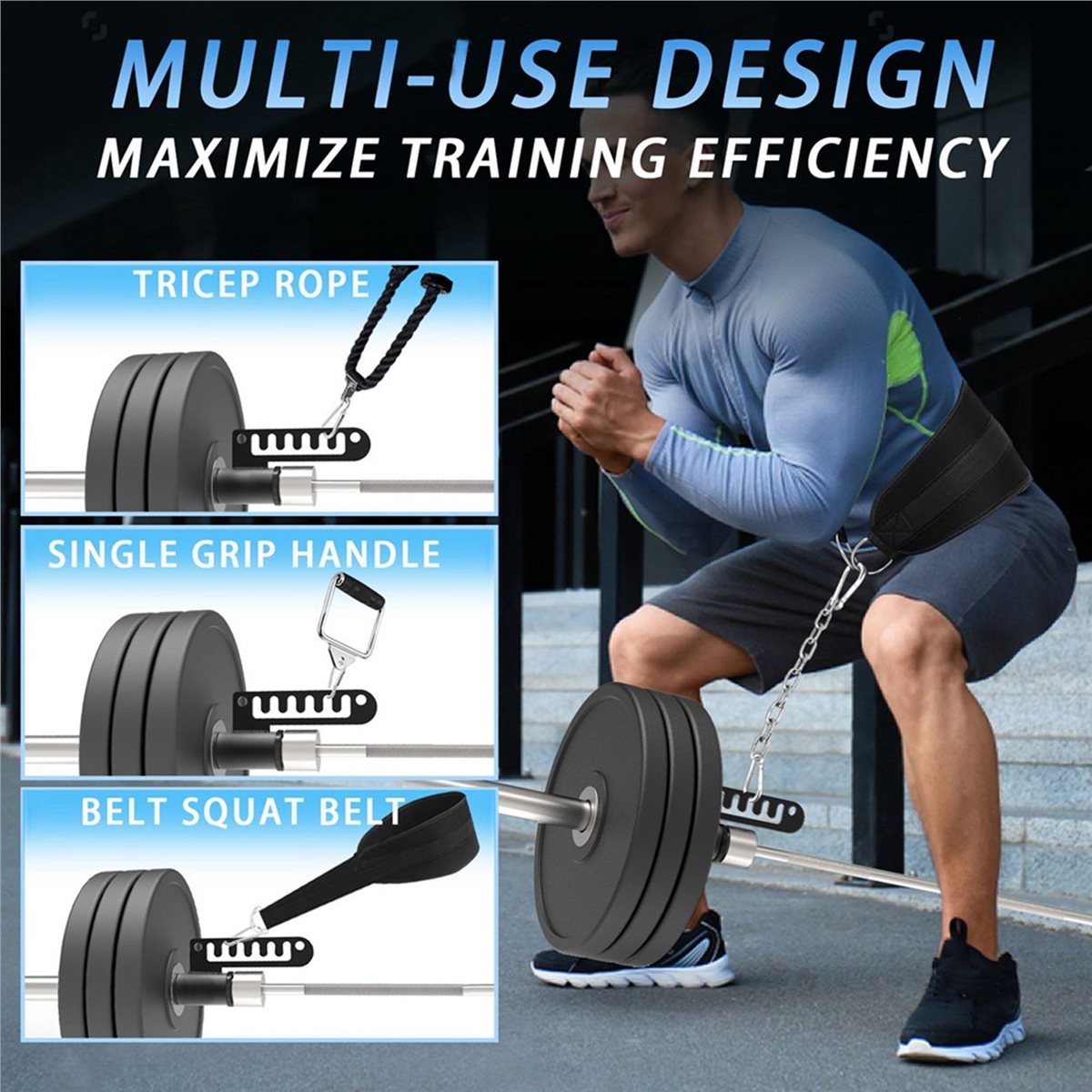 Home Gym One Machine - 【COUNTDOWN DEAL】 Gürtel-Squat-Bar-Aufsatz für 2-Zoll-Langhantelstangen, 500