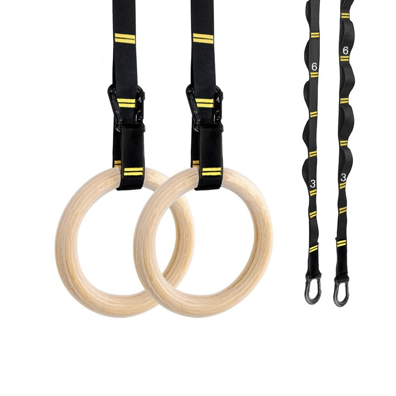 Home Gym Simple - 28mm 32mm Klimmzugringe, rutschfeste Holzringe mit