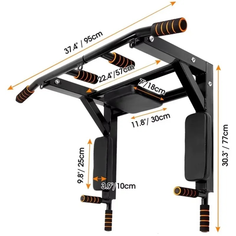 Home Gym Pull Up Bar - Wandmontierte Klimmzugstange für den Innenbereich, multifunktionales
