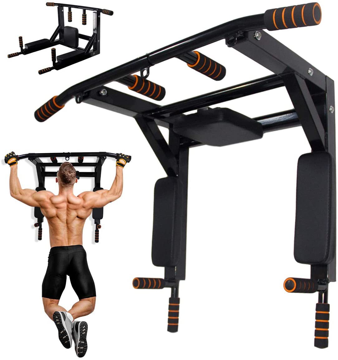 Home Gym Pull Up Bar - Wandmontierte Klimmzugstange und Dip-Station