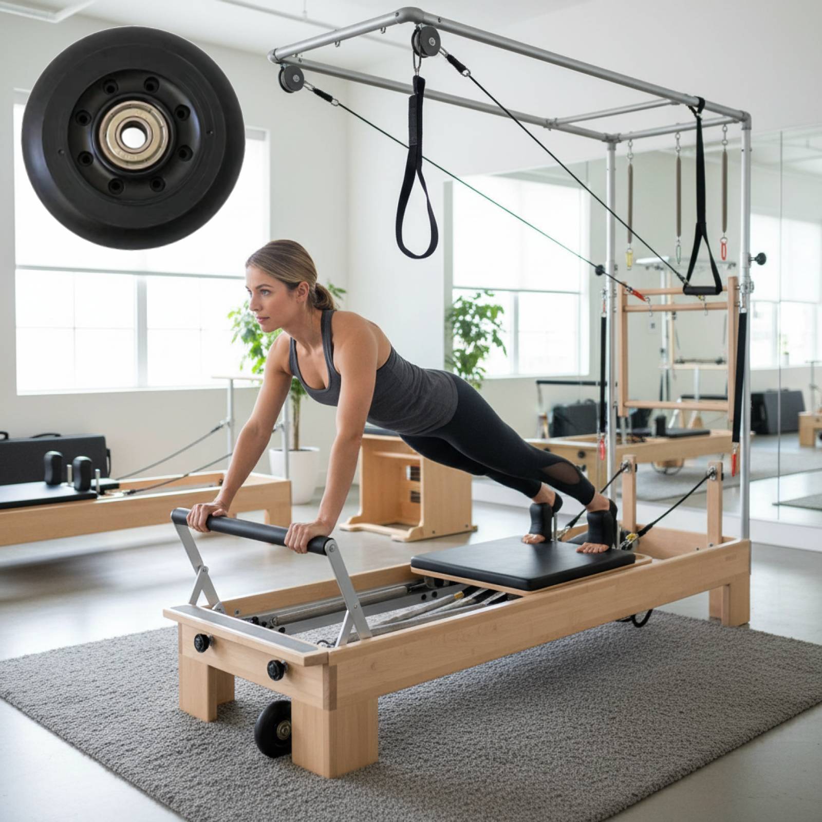 Pilates Reformer Rad Schwarz f – Home Gym Pilates Bewertung und Preis