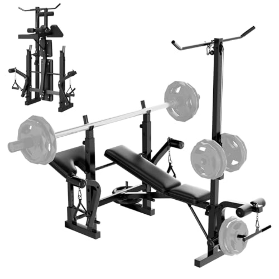 Heimfitness-Gewichtsbank-Set:  – Home Gym With Leg Press Bewertung und Preis