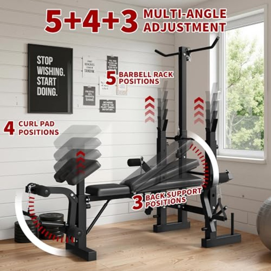 Heimfitness-Gewichtsbank-Set:  – Home Gym With Leg Press Bewertung und Preis