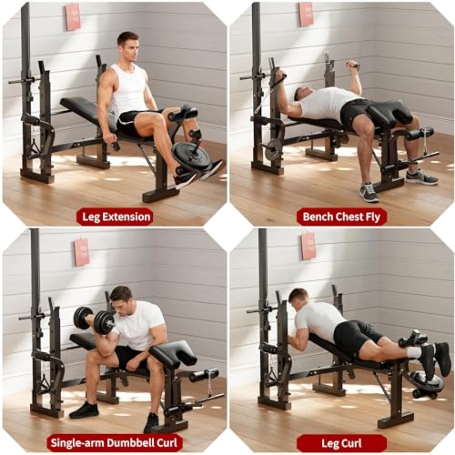 Heimfitness-Gewichtsbank-Set:  – Home Gym With Leg Press Bewertung und Preis